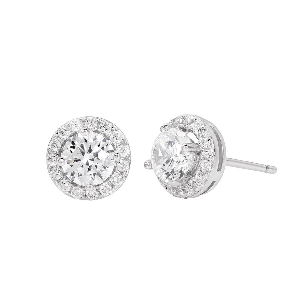White Gold Earrings in White Diamonds