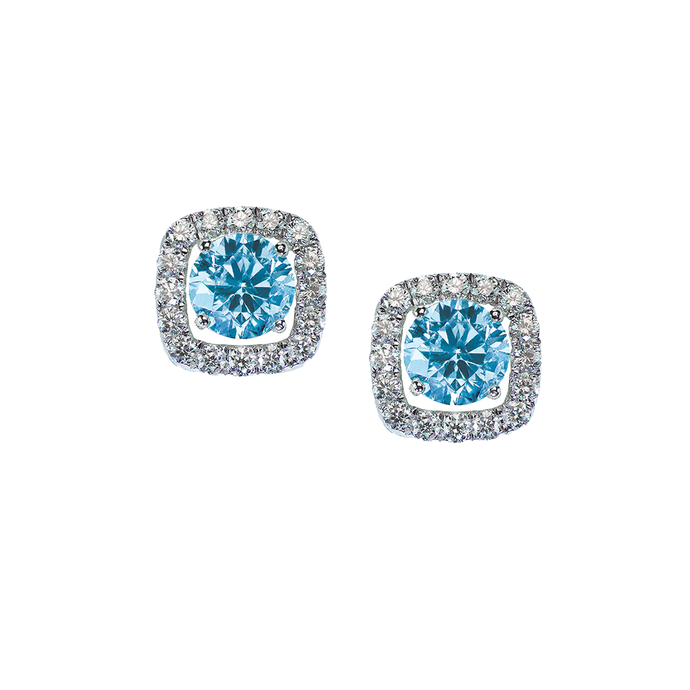 White Gold Ring Earrings in Topaz and Diamond