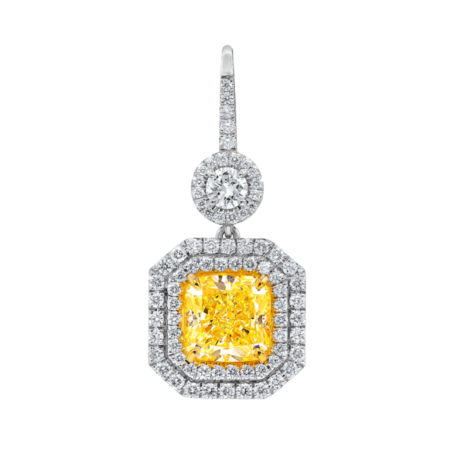 White Gold Necklace in Diamonds and Citrine
