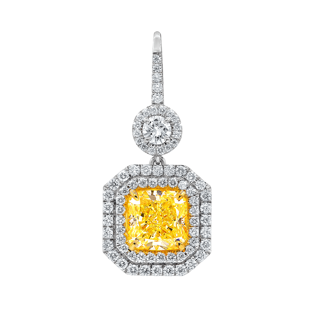 White Gold Necklace in Diamonds and Citrine
